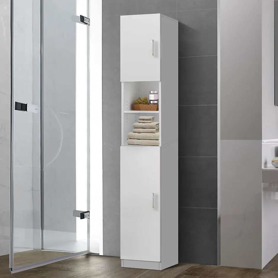 Ml-Design Armoire haute salle de bain colonne blanc MDF 30x190x25 cm