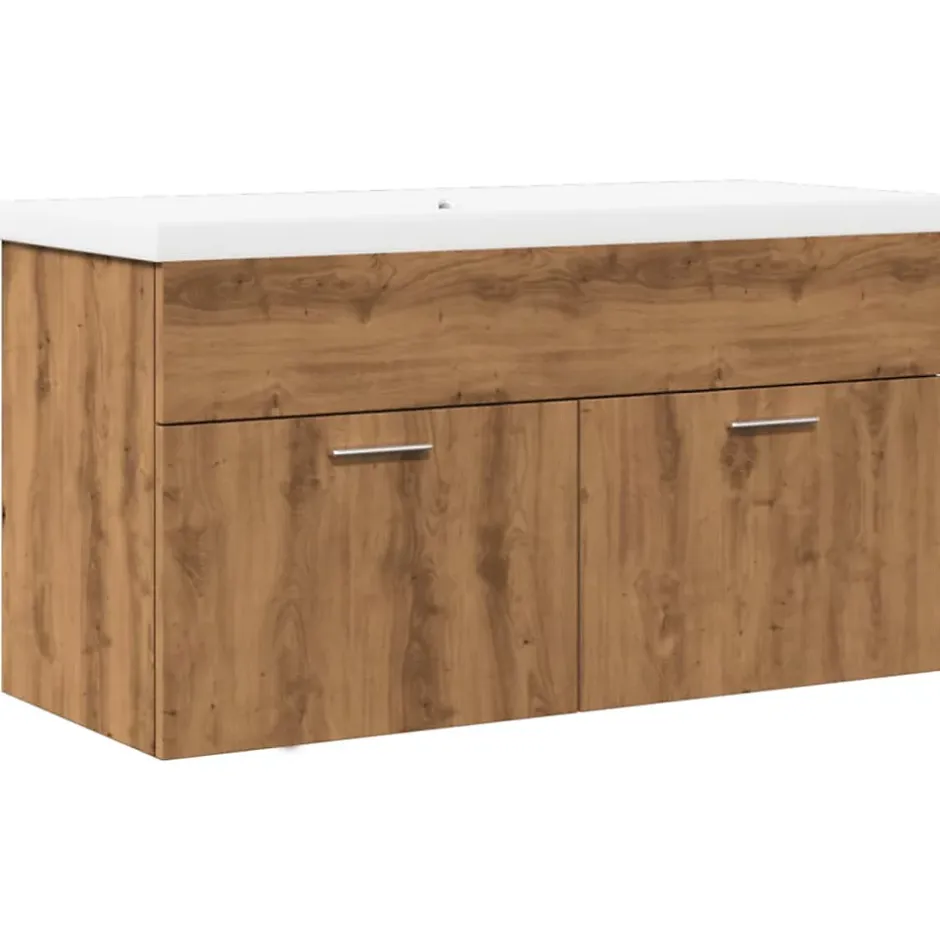 Vidaxl Armoire lavabo de bain avec bassin intégré chêne artisanal* Meuble Wc