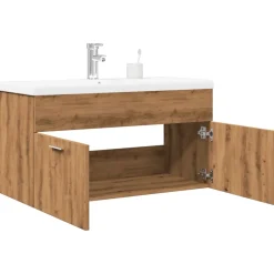 Vidaxl Armoire lavabo de bain avec bassin intégré chêne artisanal* Meuble Wc