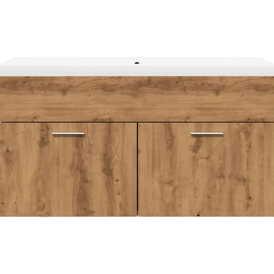 Vidaxl Armoire lavabo de bain avec bassin intégré chêne artisanal* Meuble Wc