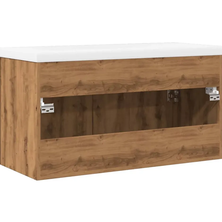 Vidaxl Armoire lavabo de bain avec bassin intégré chêne artisanal* Meuble Wc