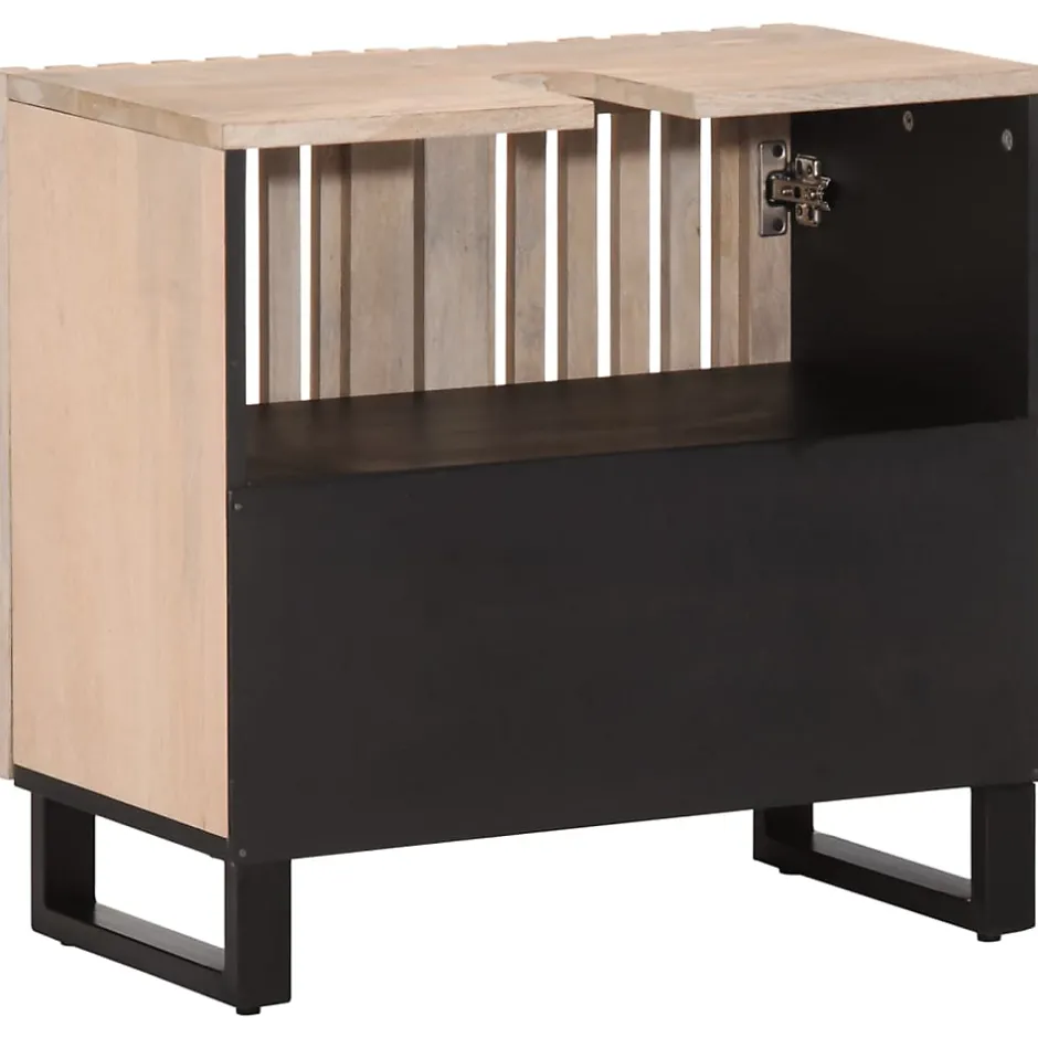 Vidaxl Armoire lavabo de bain 62x34x58 cm bois massif de manguier