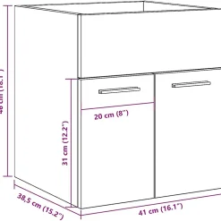 Vidaxl Armoire lavabo de salle de bain chêne sonoma 41x38,5x46 cm* Meuble Wc