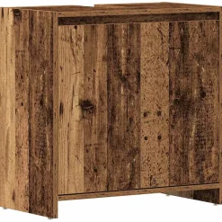 Vidaxl Armoire lavabo de salle de bain vieux bois 60x33x60 cm* Meuble Wc