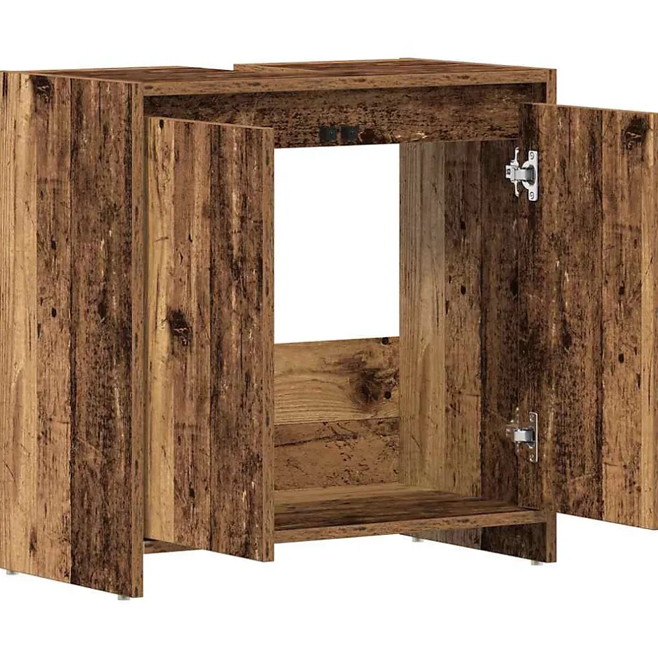 Vidaxl Armoire lavabo de salle de bain vieux bois 60x33x60 cm* Meuble Wc