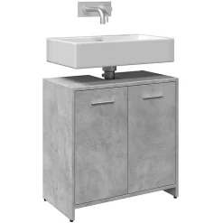 Vidaxl Armoire lavabo de salle de bain gris béton 60x33x60 cm* Meuble Wc
