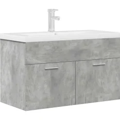 Vidaxl Armoire lavabo de salle de bain avec bassin intégré et robinet