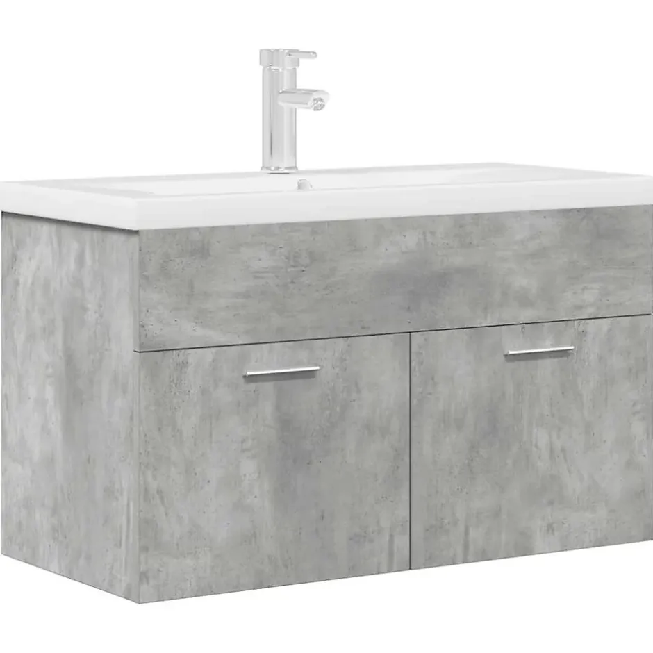 Vidaxl Armoire lavabo de salle de bain avec bassin intégré et robinet