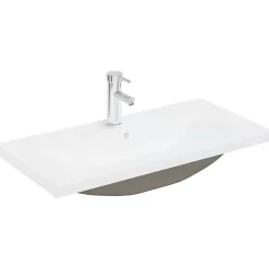 Vidaxl Armoire lavabo de salle de bain avec bassin intégré et robinet