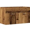 Vidaxl Armoire lavabo de salle de bain vieux bois bois d'ingénierie