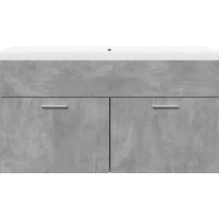 Vidaxl Armoire lavabo de salle de bain avec bassin intégré gris béton* Meuble Wc