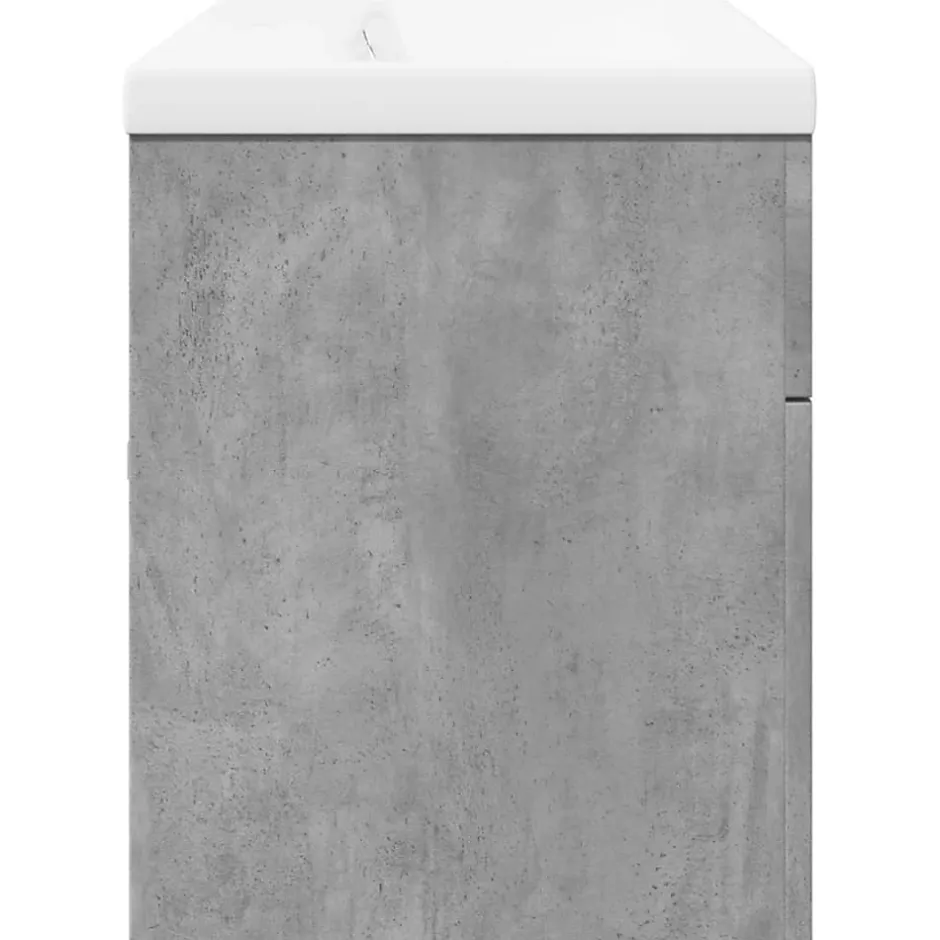 Vidaxl Armoire lavabo de salle de bain avec bassin intégré gris béton* Meuble Wc