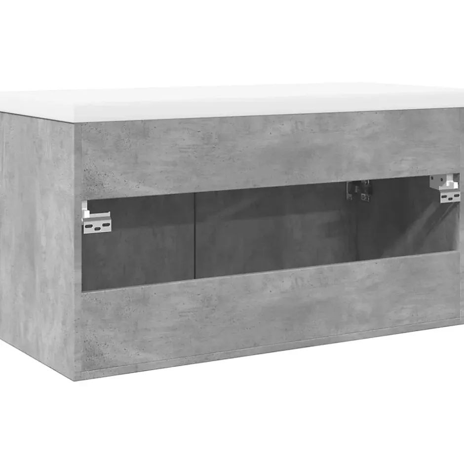 Vidaxl Armoire lavabo de salle de bain avec bassin intégré gris béton* Meuble Wc