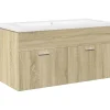 Vidaxl Armoire lavabo de salle de bain et bassin intégré chêne sonoma