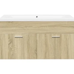 Vidaxl Armoire lavabo de salle de bain et bassin intégré chêne sonoma
