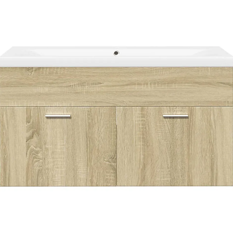 Vidaxl Armoire lavabo de salle de bain et bassin intégré chêne sonoma