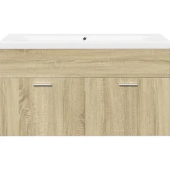 Vidaxl Armoire lavabo de salle de bain et bassin intégré chêne sonoma