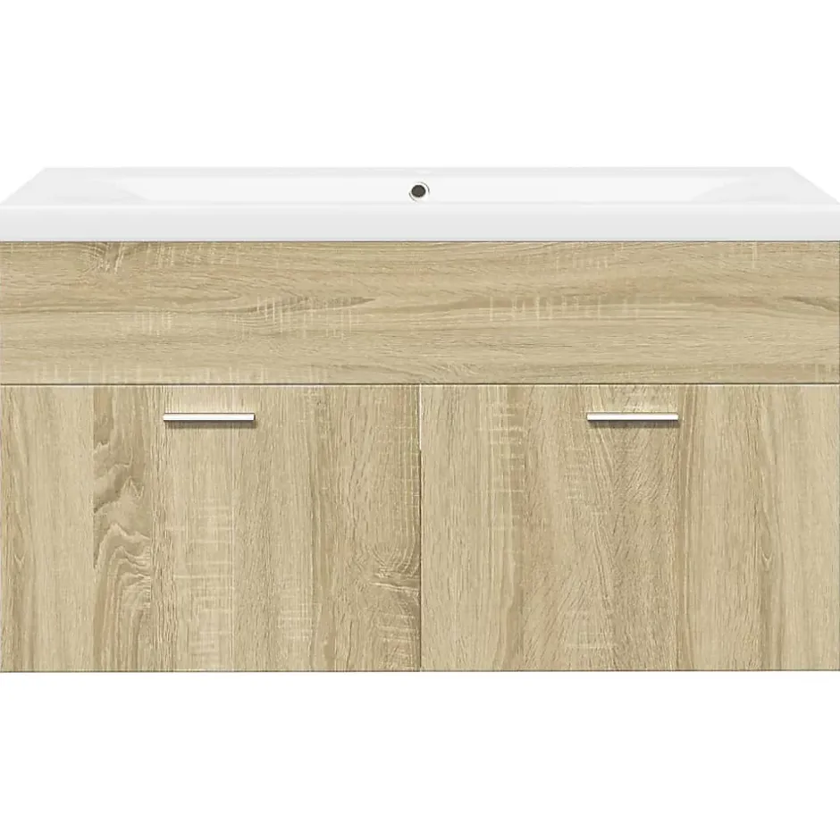 Vidaxl Armoire lavabo de salle de bain et bassin intégré chêne sonoma