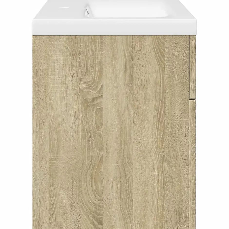 Vidaxl Armoire lavabo de salle de bain et bassin intégré chêne sonoma