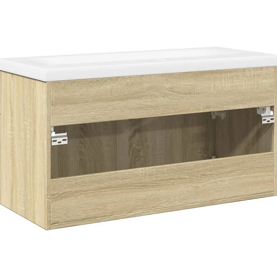 Vidaxl Armoire lavabo de salle de bain et bassin intégré chêne sonoma