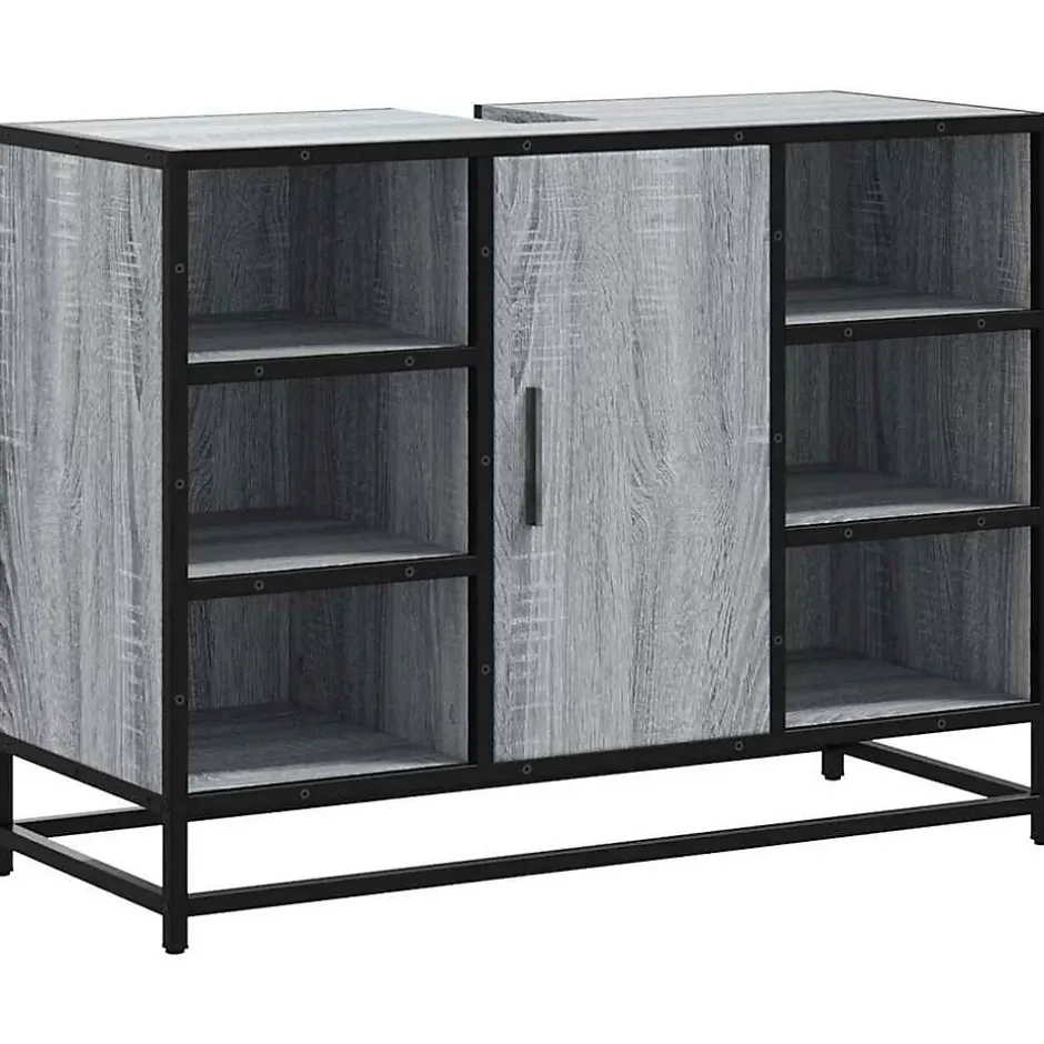 Vidaxl Armoire lavabo de salle de bain sonoma gris bois d'ingénierie