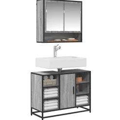 Vidaxl Armoire lavabo de salle de bain sonoma gris bois d'ingénierie