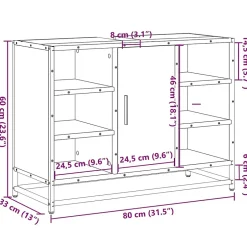 Vidaxl Armoire lavabo de salle de bain sonoma gris bois d'ingénierie