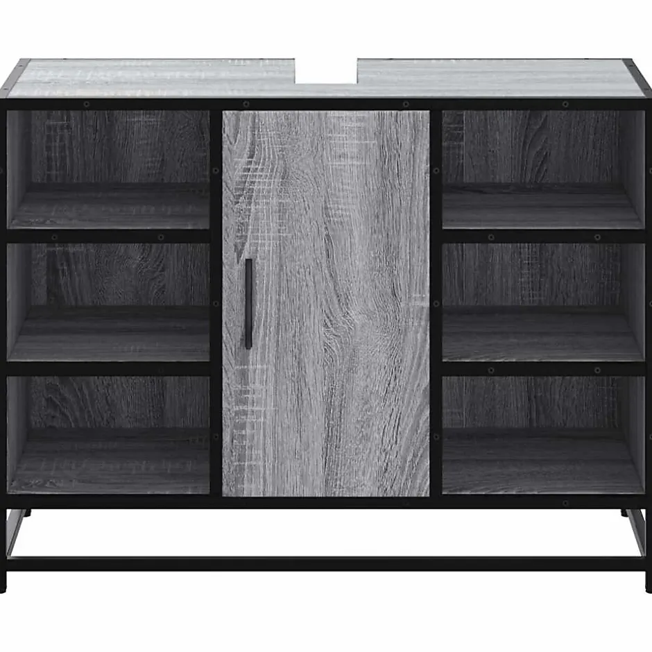 Vidaxl Armoire lavabo de salle de bain sonoma gris bois d'ingénierie