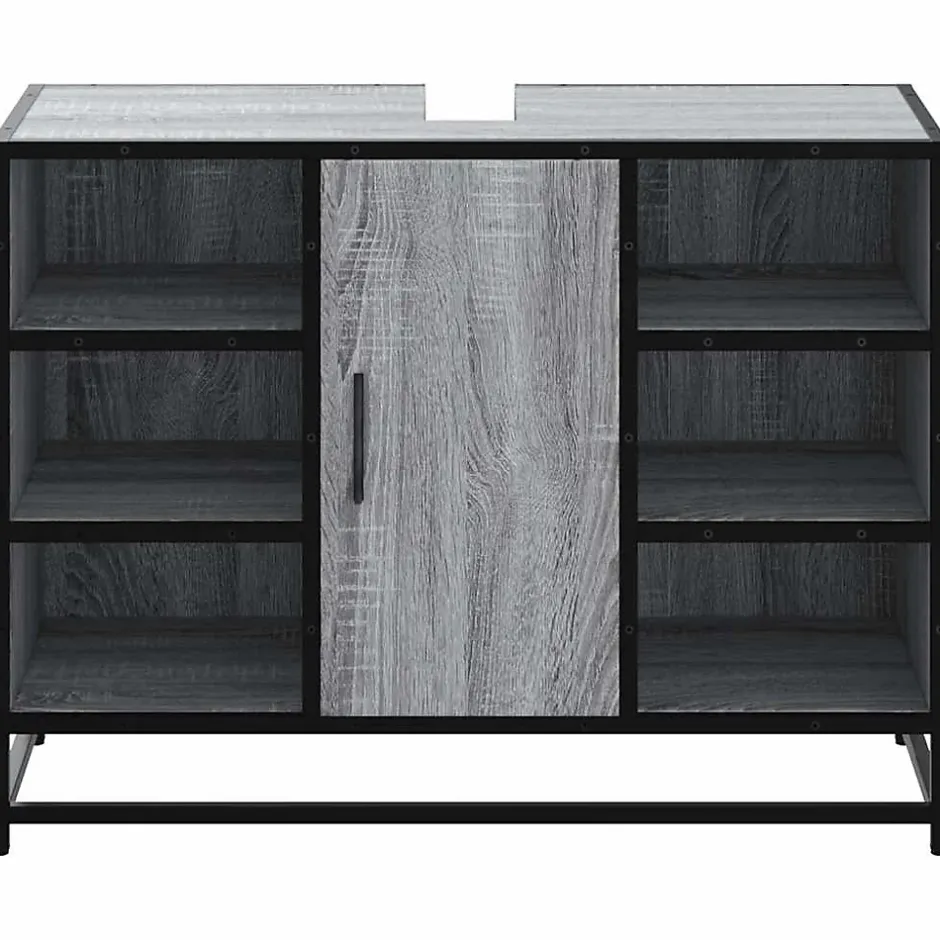 Vidaxl Armoire lavabo de salle de bain sonoma gris bois d'ingénierie
