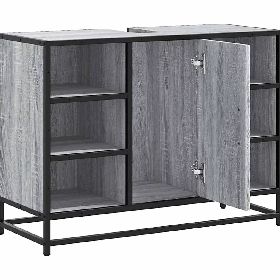 Vidaxl Armoire lavabo de salle de bain sonoma gris bois d'ingénierie