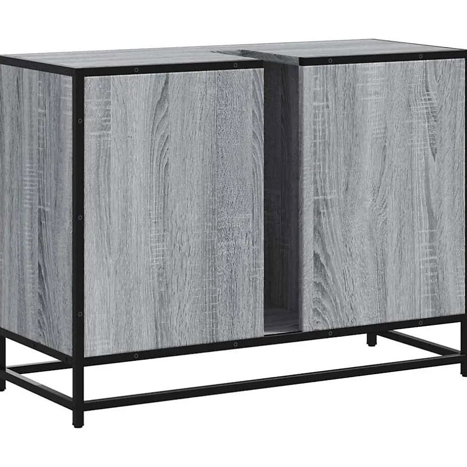 Vidaxl Armoire lavabo de salle de bain sonoma gris bois d'ingénierie