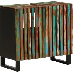 Vidaxl Armoire lavabo de salle de bain 62x34x58cm bois massif d'acacia* Meuble Wc