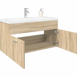 Vidaxl Armoire lavabo de salle de bain et bassin intégré chêne sonoma