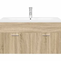 Vidaxl Armoire lavabo de salle de bain et bassin intégré chêne sonoma
