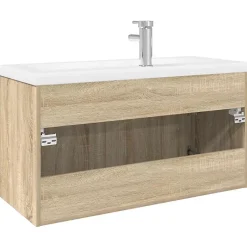 Vidaxl Armoire lavabo de salle de bain et bassin intégré chêne sonoma