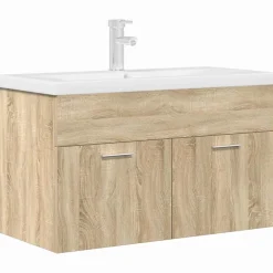 Vidaxl Armoire lavabo de salle de bain et vasque et robinet intégrés* Meuble Wc