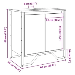 Vidaxl Armoire lavabo de salle de bain noir 60x35x60 cm