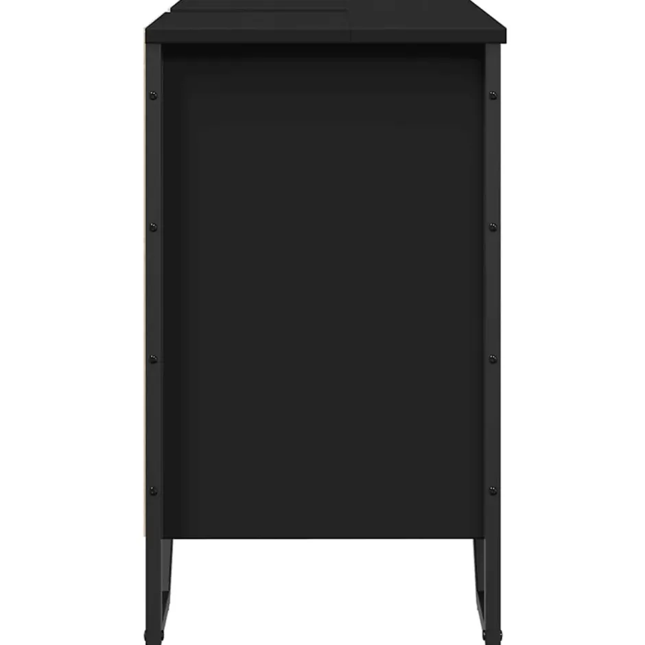 Vidaxl Armoire lavabo de salle de bain noir 60x35x60 cm