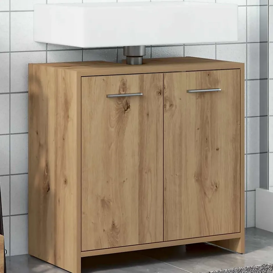 Vidaxl Armoire lavabo de salle de bain chêne artisanal 60x33x60 cm