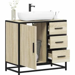 Vidaxl Armoire lavabo de salle de bain chêne sonoma bois d'ingénierie* Meuble Wc