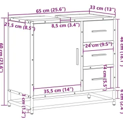 Vidaxl Armoire lavabo de salle de bain chêne sonoma bois d'ingénierie* Meuble Wc