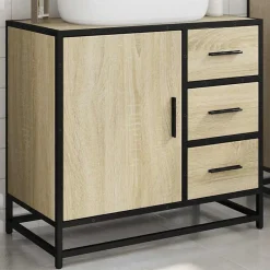 Vidaxl Armoire lavabo de salle de bain chêne sonoma bois d'ingénierie* Meuble Wc
