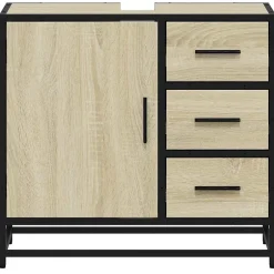 Vidaxl Armoire lavabo de salle de bain chêne sonoma bois d'ingénierie* Meuble Wc