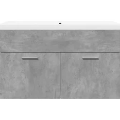 Vidaxl Armoire lavabo de salle de bain avec bassin intégré gris béton