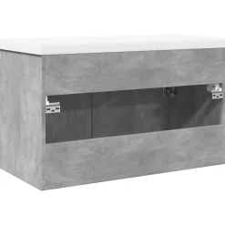 Vidaxl Armoire lavabo de salle de bain avec bassin intégré gris béton