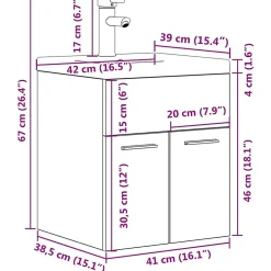 Vidaxl Armoire lavabo de salle de bain et vasque et robinet intégrés* Meuble Wc
