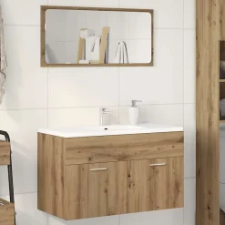 Vidaxl Armoire lavabo de salle de bain chêne artisanal bois ingénierie* Meuble Wc