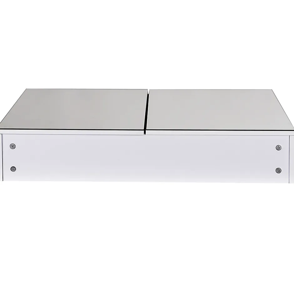 Homcom Armoire miroir de salle de bain armoire murale double portes et étagères dim. 80L x 15l x 60H cm MDF blanc