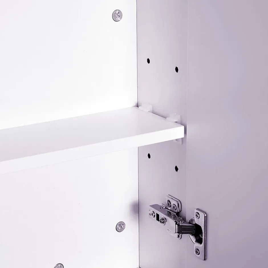 Homcom Armoire miroir murale de salle de bain 3 étagères réglables dim. 70L x 60H cm blanc* Armoire De Toilette