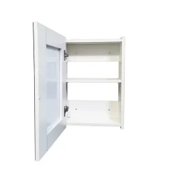 Top Bath Armoire miroir salle de bain 38 cm, 1 porte, Blanc mat, Mélaminé* Armoire De Salle De Bains